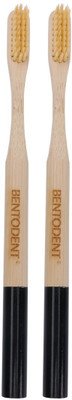 bentodent Bamboo Toothbrush with Bamboo Fiber Bristles Round Bottom Teeth Whitening Ultra Soft Toothbrush(Pack of 2)