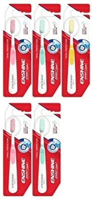 Enshine Advance Clean Toothbrush with Ultra Soft Bristles Tongue Cleaner Enamel Safe Ultra Soft Toothbrush(Pack of 5)