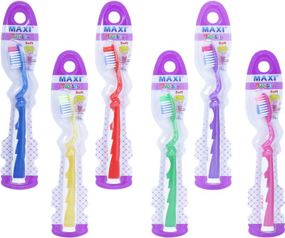 Maxi Twisty Junior Soft Toothbrush(Pack of 6)