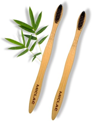 MICLAC Compostable Bamboo Toothbrush With Neem Oil Treatment 2PCS Soft Toothbrush(Pack of 2)