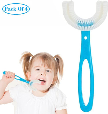 Jantrex 2Ps U Shape Finger Tooth Brush With (Kids Toothbrush; Non-Toxic) Soft Toothbrush Ultra Soft Toothbrush(Pack of 2)