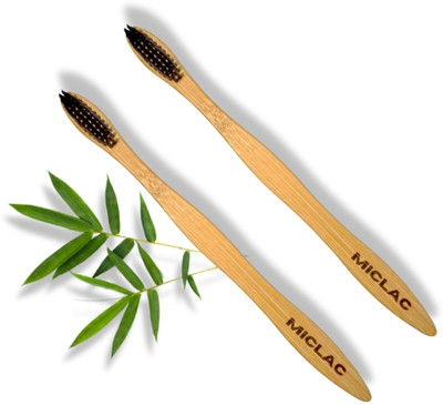 MICLAC Wooden Tooth Brush Set For Kids 2PCS Soft Toothbrush(Pack of 2)