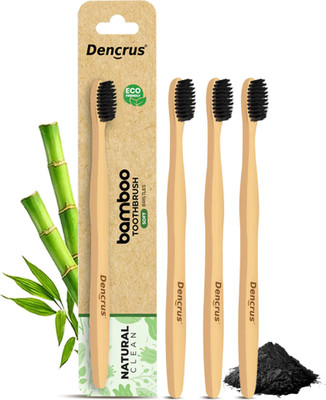 Dencrus NATURAL CLEAN Bamboo Toothbrush with Charcoal Activated, Eco-friendly Ultra Soft Toothbrush(Pack of 4)