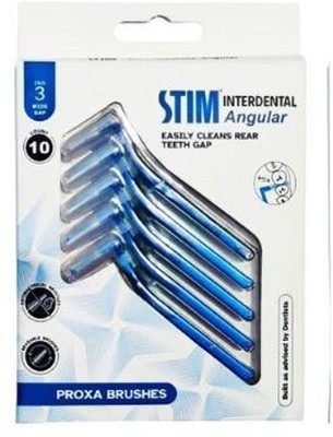 STIM Interdental Angular ISO 3 | Easy Cleaning Between Teeth | For Wide Gaps Soft Toothbrush(Pack of 10)