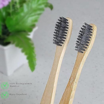 STEPID LIFESCIENCES Bamboo Toothbrush with Charcoal Activated ,Extra Soft Toothbrush(Pack of 2) Extra Soft Toothbrush(Pack of 2)