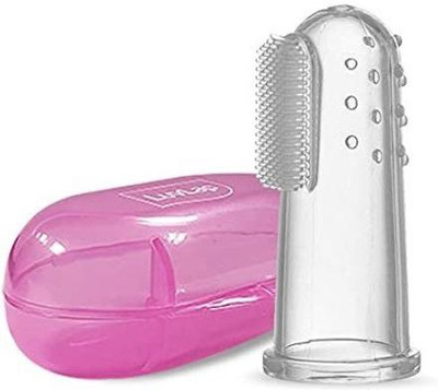 OMAAYAA Baby Silicone Finger ToothBrush with case for Easy Cleaning, Massaging Extra Soft Toothbrush