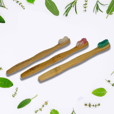 NEXORA Wooden Baby Toothbrush with Charcoal Soft Bristles - Eco Extra Soft Toothbrush(Pack of 3)