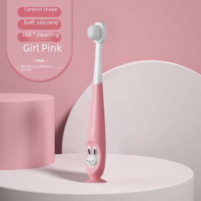 KidSy Toothbrush For Kids|Ultra Soft Micro Bristles |BPA Free with Suction Cup(Pink) Ultra Soft Toothbrush