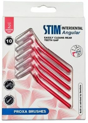 STIM Interdental Angular ISO 2 | Easy Cleaning Between Teeth | For Narrow Gaps Soft Toothbrush(Pack of 10)