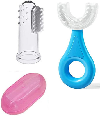 Ritsy Silicone U-Shaped with Finger Toothbrush for Kids, Ultra Soft Brush Head Extra Soft Toothbrush(Pack of 2)