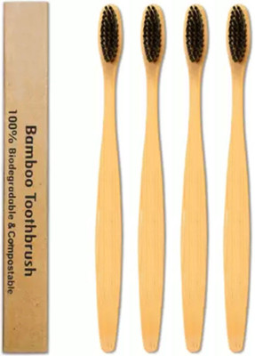 KASHIRA Bamboo Tooth Bursh Ultra Soft Toothbrush(Pack of 4)