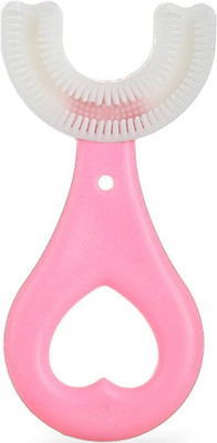 Red Champion 360 Degree U Shaped Toothbrush For Kid Baby Manual Teeth Whitening 1-6 Years Ultra Soft Toothbrush