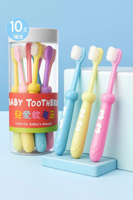 Magic Pebbles 10pcs Kids Toothbrush Soft Bristle Toothbrush for Kids Colorful Petals Handle Soft Toothbrush(Pack of 10)