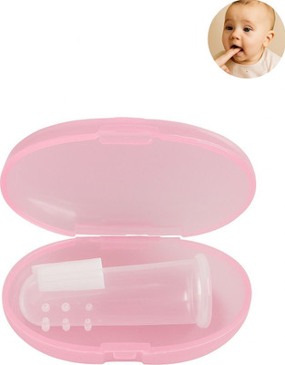 Blisskart Silicone Baby Finger-Brush with Case Ultra Soft Finger Brush pack of 1 Soft Toothbrush