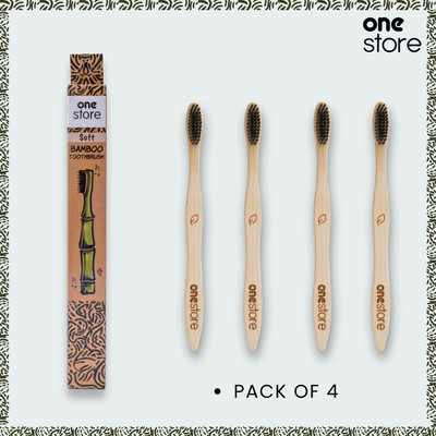 onestoreECO Soft Bamboo Toothbrush Soft Toothbrush(Pack of 4)