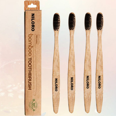 NILORO black bamboo toothbrush premium pack Ultra Soft Toothbrush(Pack of 5)