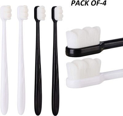 REVATAKG Ultra Soft-Bristled Toothbrush Adult Micro Nano 15000 Floss Bristle Ultra Soft Toothbrush(Pack of 4)