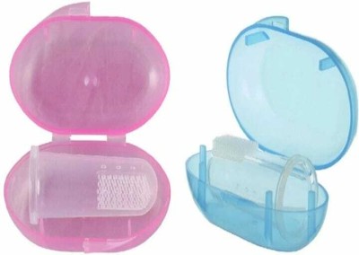 Shrinath Enterprises Baby Silicone Finger Brush Pink & Blue Extra Soft Toothbrush(Pack of 2)