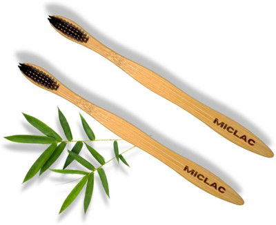 MICLAC Wood Brush For Teeth And Wooden Toothbrush For Kids With Soft Bristles 2PCS Soft Toothbrush(Pack of 2)
