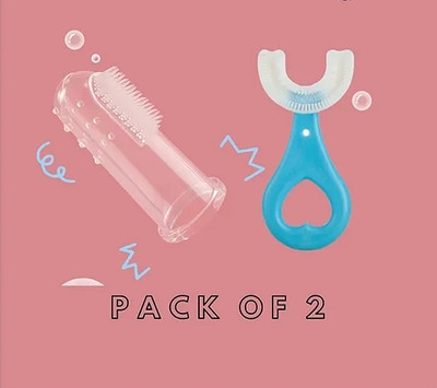 MKTRADER U-Shaped with Finger Toothbrush for Kids, Ultra Soft Toothbrush(Pack of 2)