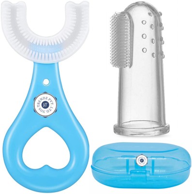 YOS TRENDZ Combo Pack of Baby U Shape Brush & Finger Brush For Kids Soft Toothbrush(Pack of 2)