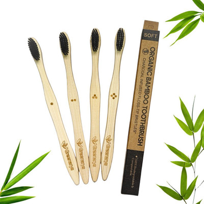 Greenarys Bamboo Toothbrush| Breath Freshening| Eco‑Friendly| Charcoal Bristle Extra Soft Toothbrush(Pack of 4)