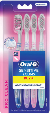 Oral-B Pro Clean Sensitive , Gentle on Gums Extra Soft Toothbrush(Pack of 4)