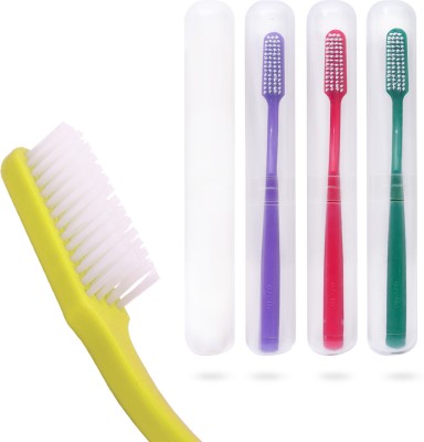 Dr. Flex DuPont Filaments with Anti-Bacterial Container Hard Toothbrush(Pack of 4)