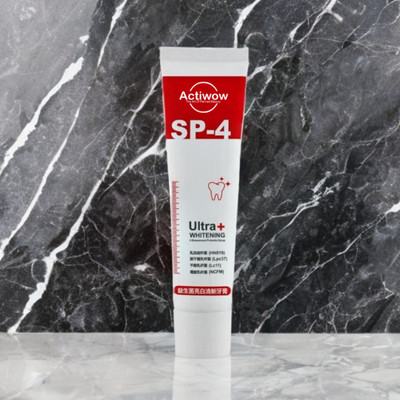 ACTIWOW Sp-4 Whitening Charcoal Toothpaste with Fresh Lemon & Baking Soda Toothpaste(40 g)