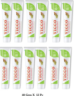 VICCO Vajradanti Tooth Paste Saunf Flavour - 480g (40 grm x 12 Pc) Toothpaste(480 g, Pack of 12)