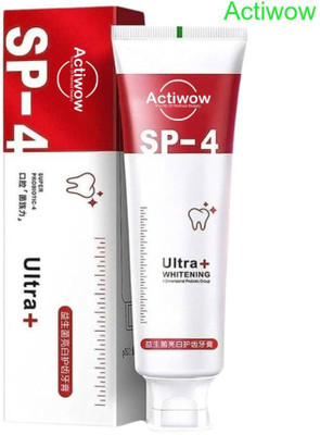 ACTIWOW SP4 Super Whitening & Plaque Control with Charcoal & Aloe Vera Toothpaste(40 g)