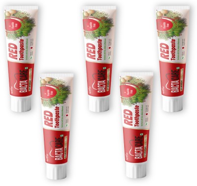 BACTACARE Red Toothpaste for Cavity Protection, Plaque Removal & Fresh Breath (100g Each) Toothpaste(500 g, Pack of 5)