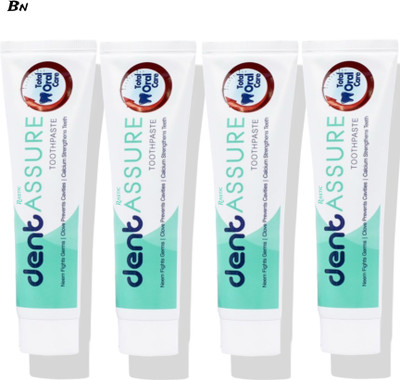 Rastic Assure Dent Neem, Tulsi & Pudina Toothpaste Pack of 4. Lid-172 Toothpaste(400 g, Pack of 4)