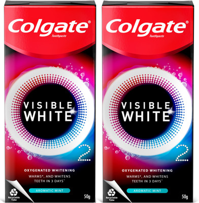 Colgate Visible White O2 Teeth Whitening - Aromatic Mint Toothpaste(100 g, Pack of 2)