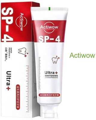 ACTIWOW SP4 Charcoal Whitening Toothpaste with Fresh Apple Extract Toothpaste(40 g)