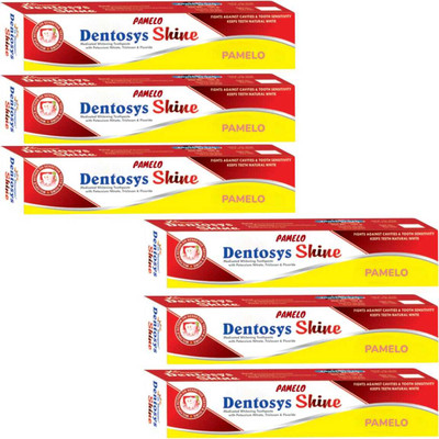 pamelo Dentosys Shine Toothpaste FOR WHITENING TEETH Toothpaste(600 g, Pack of 6)