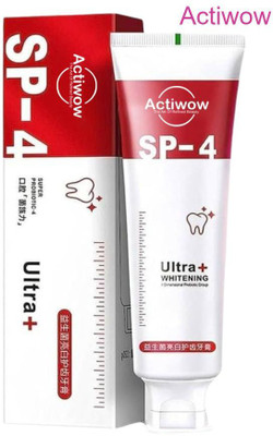 ACTIWOW SP4 Whitening Charcoal Toothpaste with Aloe Vera & Coconut Oil Toothpaste(40 g)