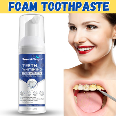 smartdrops Fresh Mint Instant Teeth Whitening Foam Mouthwash Toothpaste(60 ml)