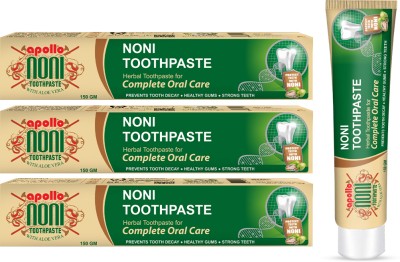 Apollo Noni With Aloevera Complete Oral Care Herbal Toothpaste(450 g, Pack of 3)