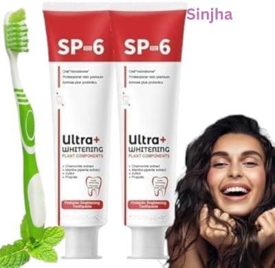 SINJHA New Sp6 Innovative Tooth Whitening Tech Toothpaste(30 g, Pack of 2)