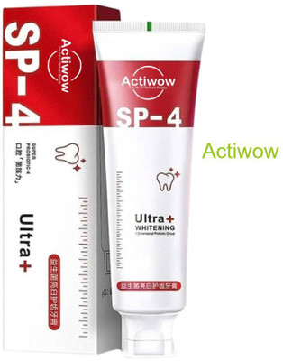 ACTIWOW SP-4 Whitening Charcoal Toothpaste with Fresh Mint & Coconut Toothpaste(40 g)