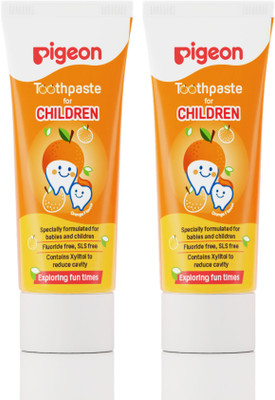 Pigeon TOOTHPASTE FOR CHILDREN ORANGE 45GM-PACK OF 2 Toothpaste(90 g, Pack of 2)
