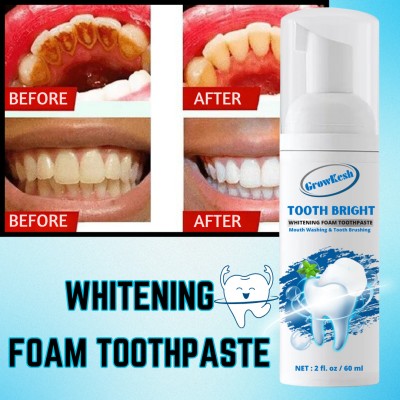 Growkesh Teeth Whitening Foam Removes Bad Breath Fights Germs For Women & Men Toothpaste(60 ml)