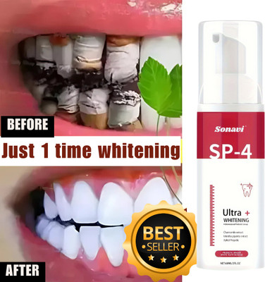 Sonavi Teeth Whitening Foam To Removes Bad Breath Fights Germs | Daily Use Toothpaste(60 ml)
