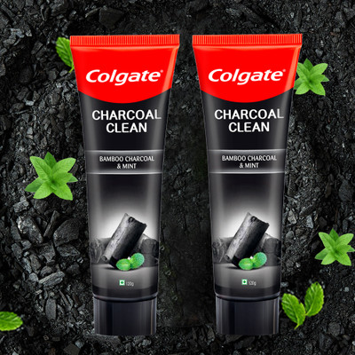 Colgate Charcoal Clean Black Gel Toothpaste, Deep Clean, Plaque Removal (Combo Pack) Toothpaste (240 g, Pack of 2) deal from flipkart