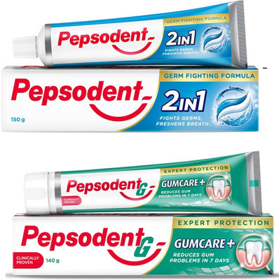PEPSODENT 2IN1 TOOTHPASTE + GUMCARE+ Toothpaste Toothpaste(140 g, Pack of 2)