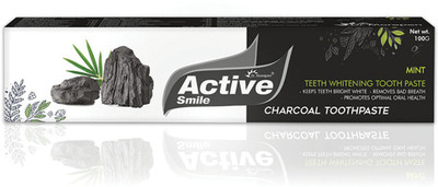 Dr. Morepen Active Smile Charcoal Toothpaste for Teeth Whitening & Bad Breath Removal Toothpaste(100 g)
