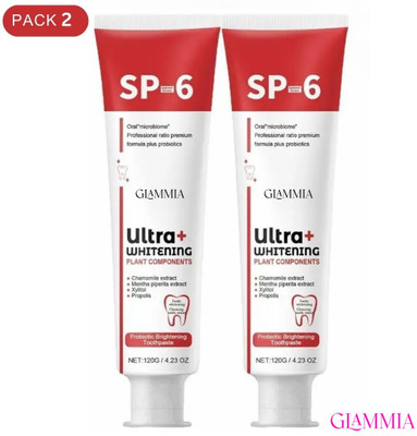 GLAMMIA SP 6 Toothpaste | Brighten Smile Whitening Daily Brushing Enamel Toothpaste(60 g, Pack of 2)