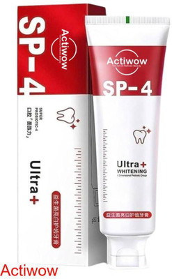 ACTIWOW SP4 Charcoal Whitening Toothpaste with Natural Fluoride Protection Toothpaste(40 g)