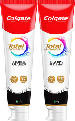 Colgate Total Charcoal Deep Clean Antibacterial Toothpaste Whole Mouth Health Combo Pack Toothpaste(300 g)